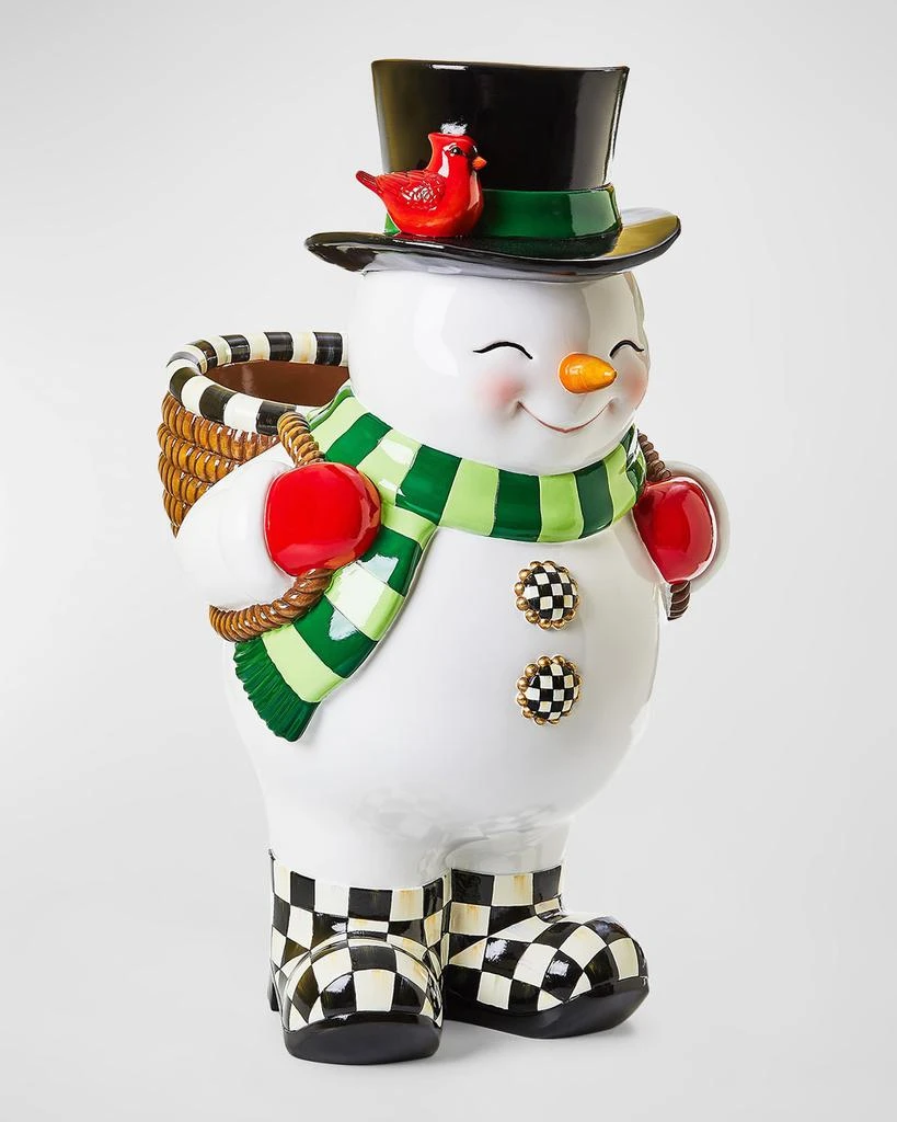 MacKenzie-Childs Cozy Christmas Snowman Planter 1