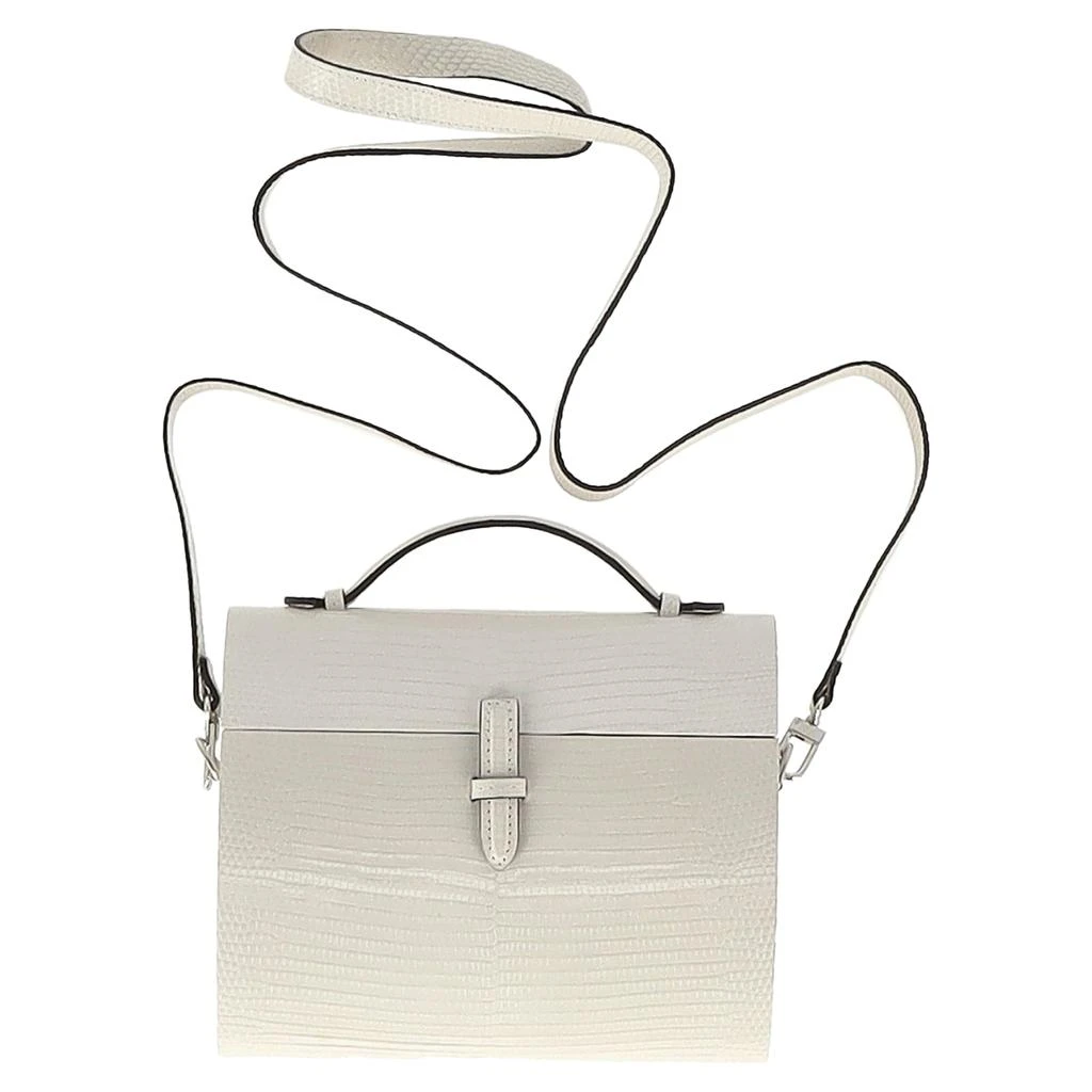 Hunting Season Top Handle Crossbody Bag in White Leather 1