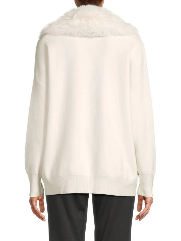Saks Fifth Avenue Faux Fur Collar Cardigan 2