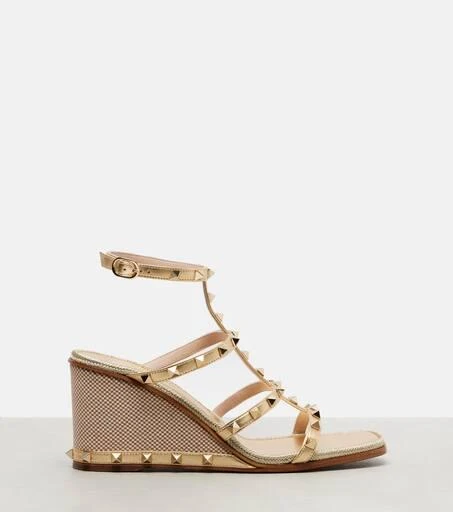 Valentino Rockstud 80 leather espadrille wedges 4