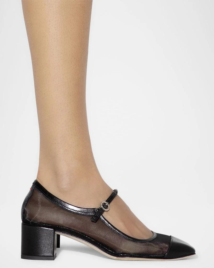AEYDE Aline Mesh Square-Toe Mary Jane Pumps 2