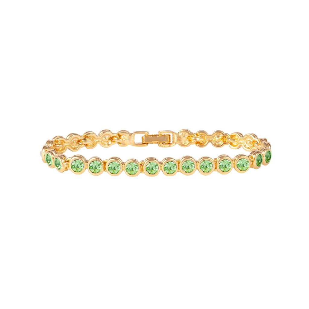 Susan Caplan Vintage 1990s vintage peridot birthstone swarovski crystal tennis bracelet 1