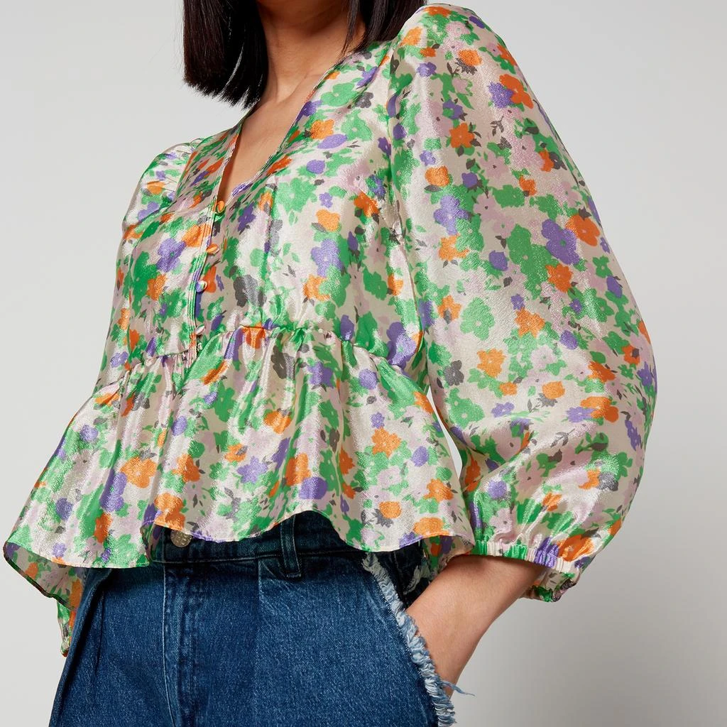 Baum Und Pferdgarten Baum Und Pferdgarten Mallow Floral-Print Satin Top 4