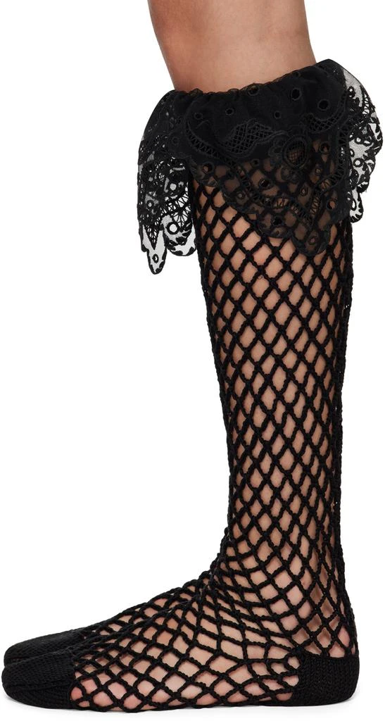 CHOPOVA LOWENA Black Crochet Net Socks 3