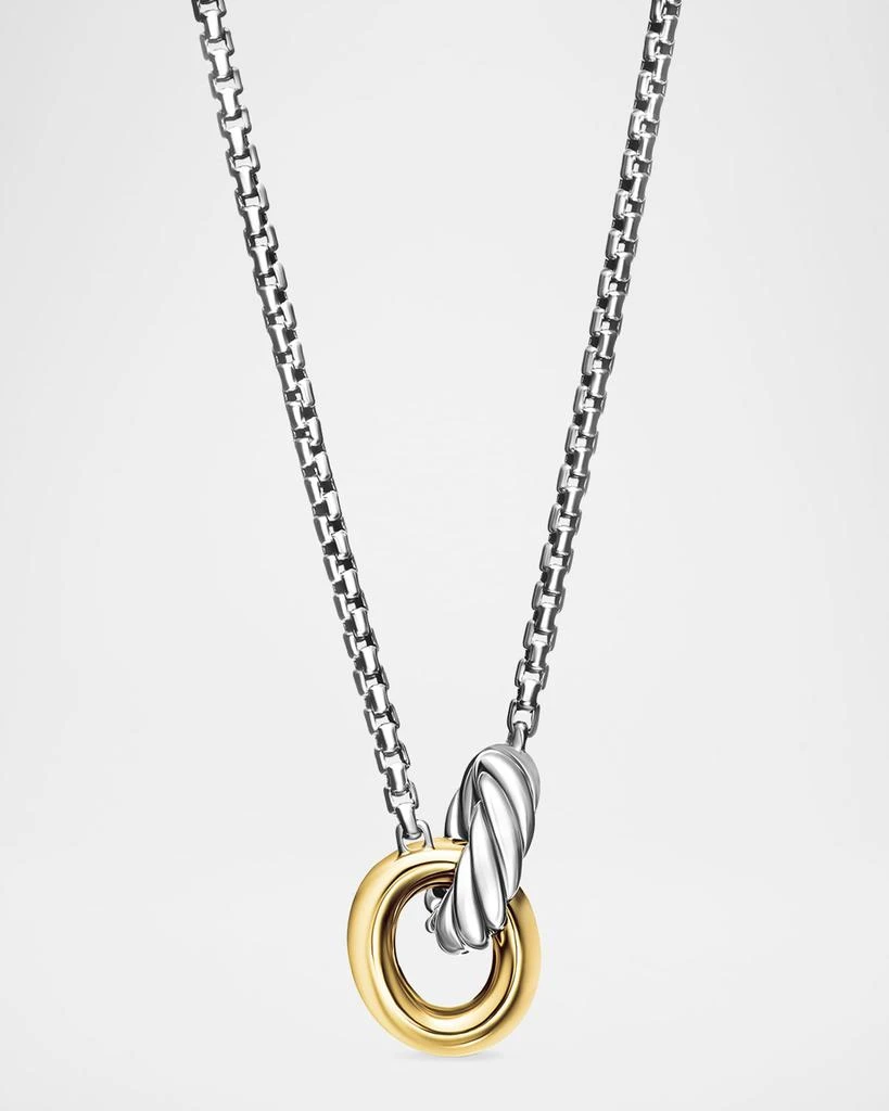David Yurman Petite Cable Linked Necklace in Silver and 14K Gold, 15-17"L 1