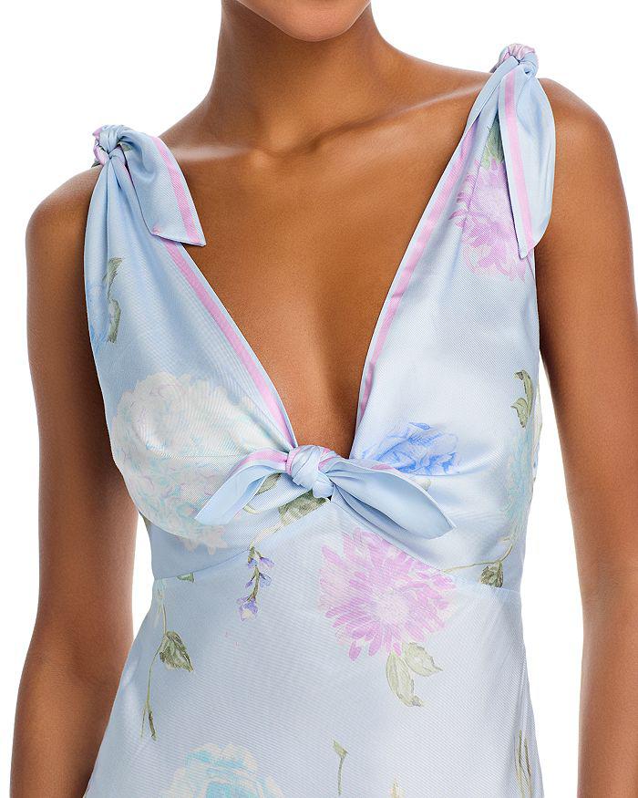 LOVESHACKFANCY Perri Floral Tie Shoulder Dress