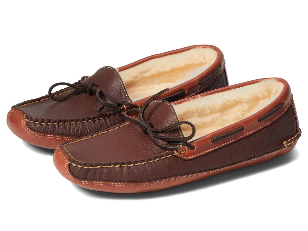L.L.BEAN Bison Double Sole Slipper Shearling Lined 1