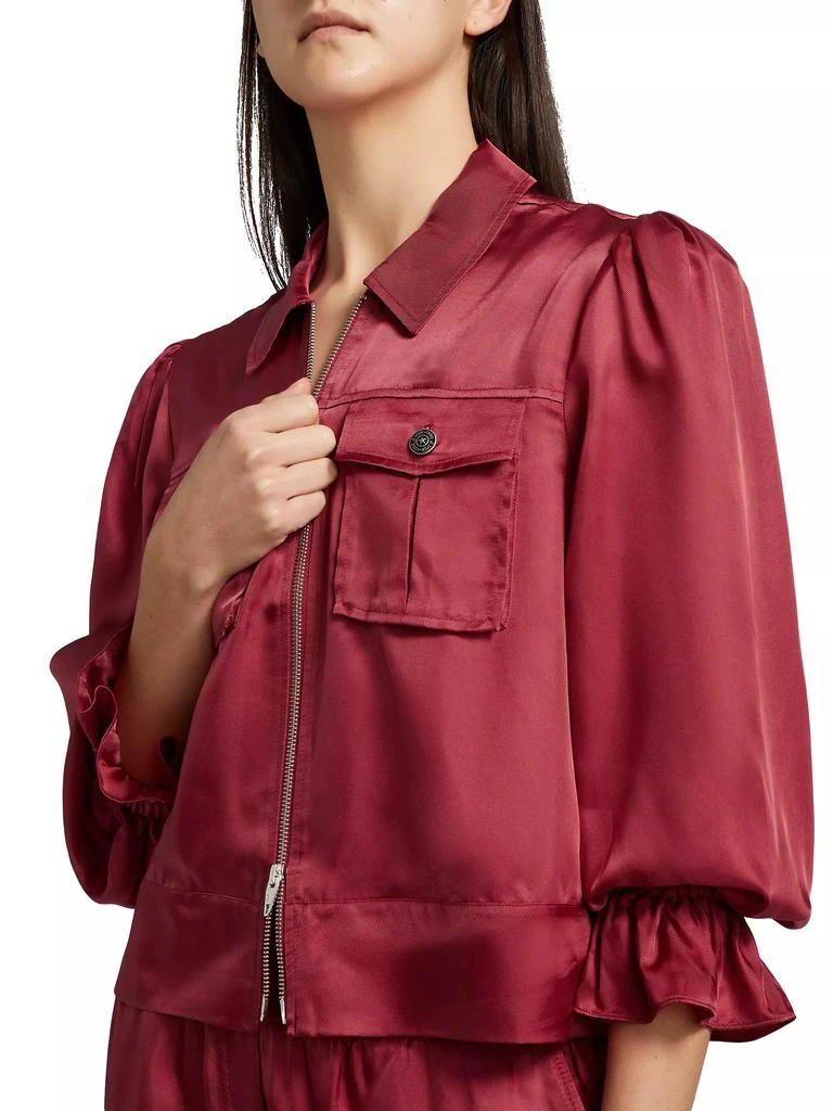 Cinq à Sept Holly Satin Puff-Sleeve Jacket 6