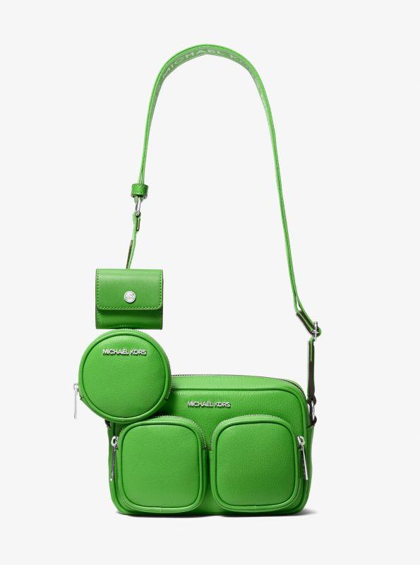Michael Kors Jet Set Leather Medium Crossbody Bag with Case for Apple Airpods Pro®