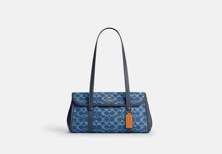 Coach Bridget Flap Shoulder Bag In Signature Denim