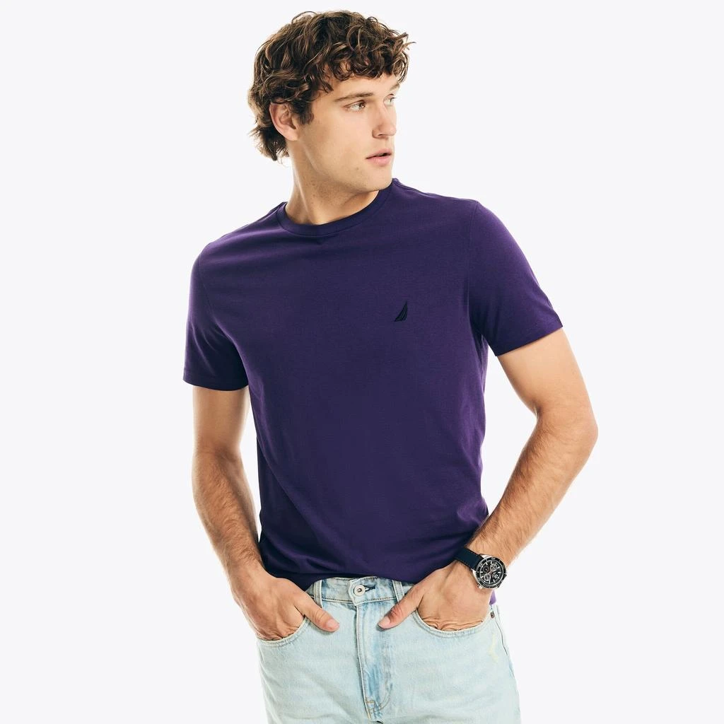 Nautica Mens Solid Crewneck T-Shirt 1