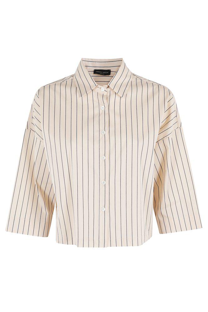 ROBERTO COLLINA Roberto Collina Striped Cropped Shirt