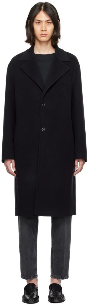 Lardini Black Single-Breasted Coat 1