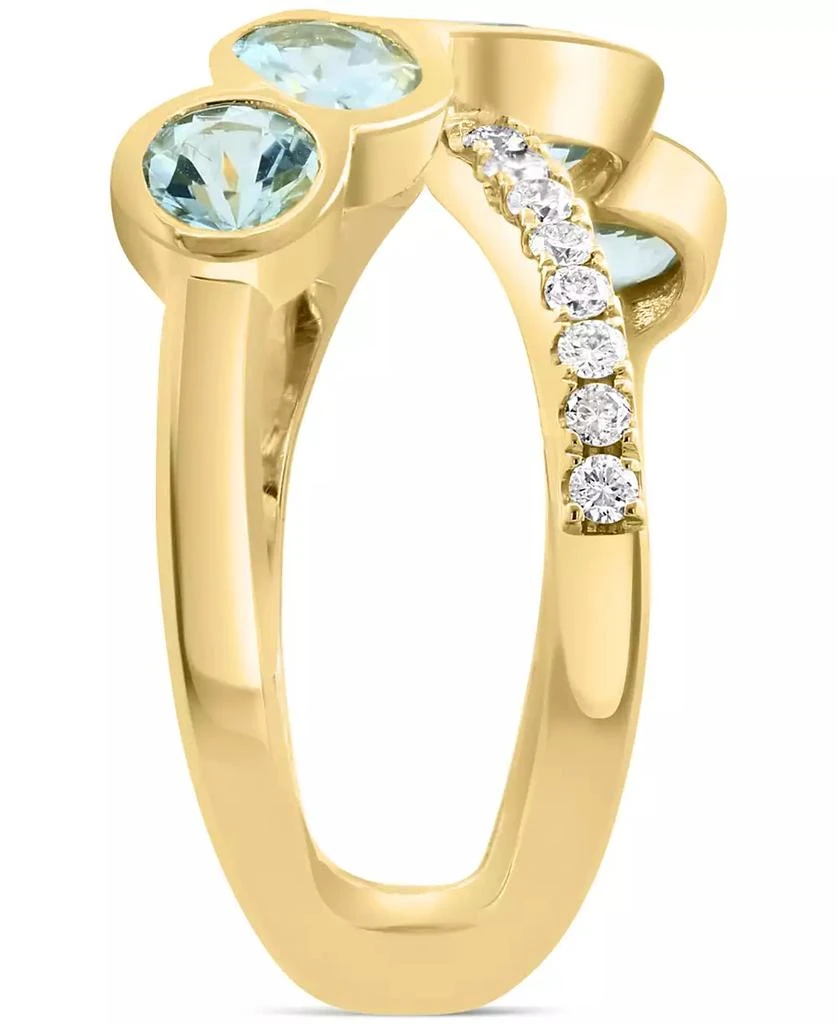 Effy EFFY® Aquamarine (1-7/8 ct. t.w.) 
Diamond (1/4 ct. t.w.) Crossover Statement Ring in 14k Gold 3