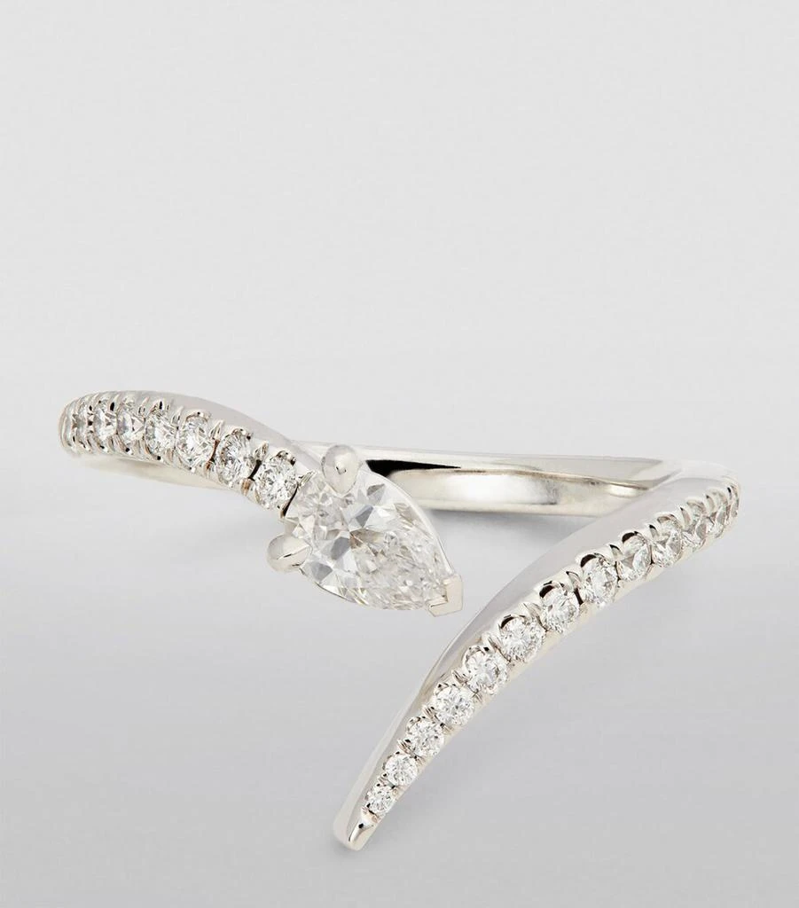 Engelbert White Gold and Diamond Swirl Ring 3