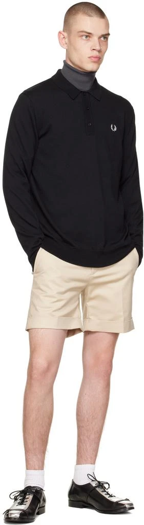 Fred Perry Black Long Sleeve Polo 4