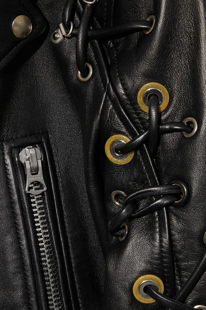 Acne Studios Eyelet lace-up leather biker jacket 4