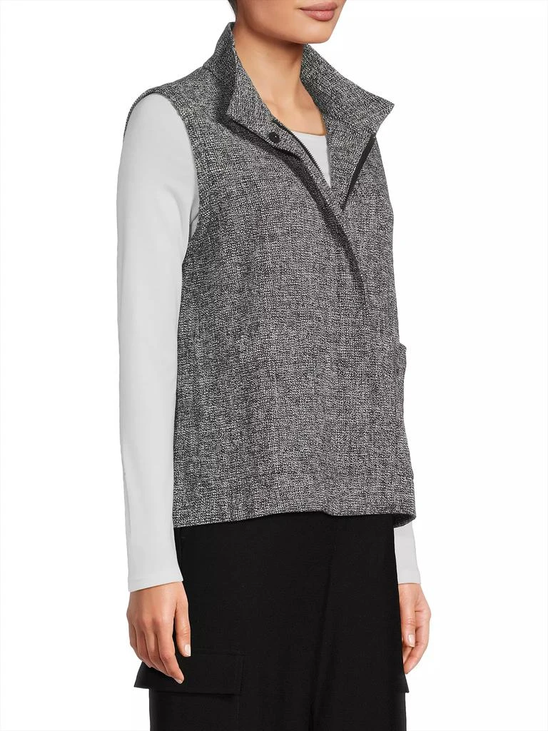 Eileen Fisher Stand Collar Tweed Vest 4
