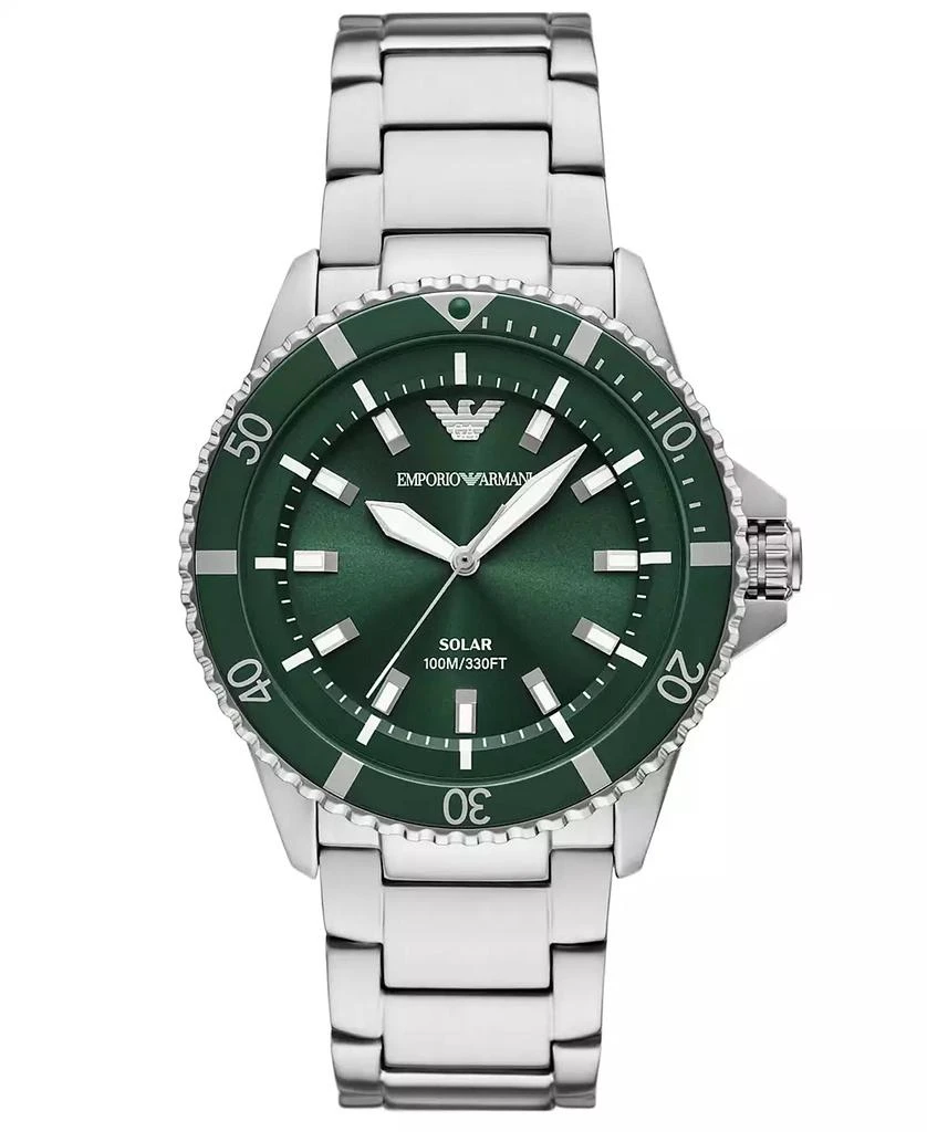 Emporio Armani Men's World Explorer Solar Stainless Steel Bracelet Watch 42mm 1