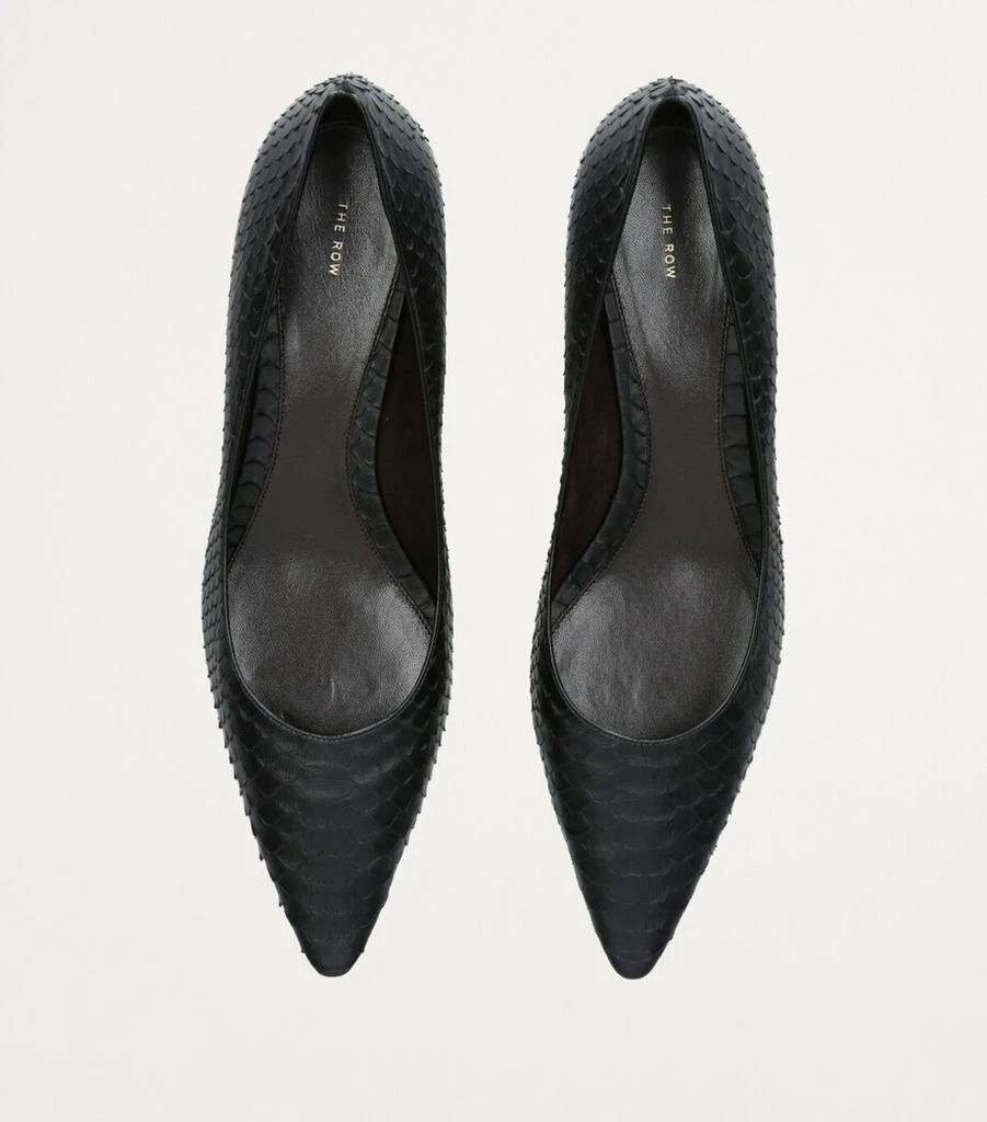 The Row Uxor Kitten Snakeskin Pumps 40 4