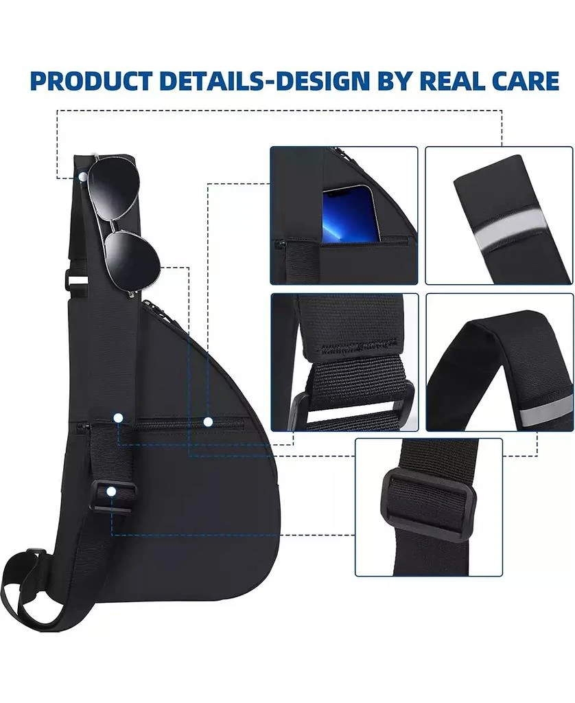 Urbanmax Anti Theft Travel Bag, Crossbody Bags Chest Sling Bag Purses for Women Men Black Right 7