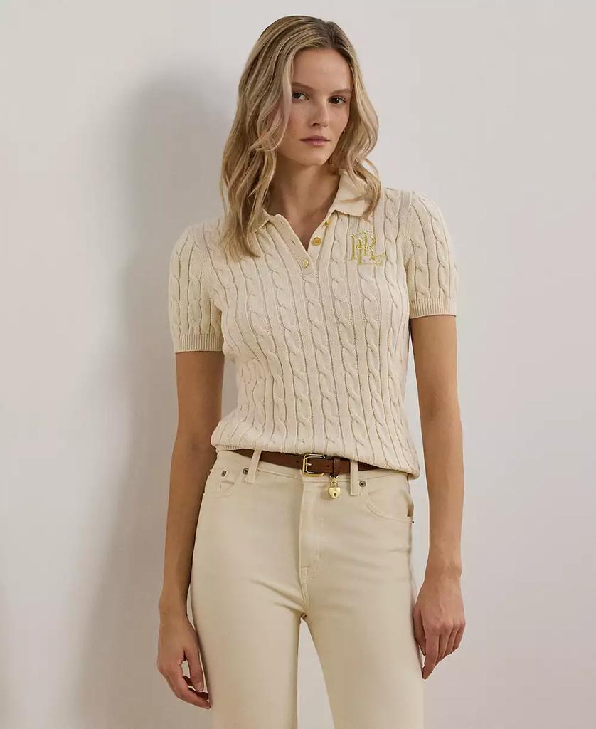 Ralph Lauren Women's Cable-Knit Polo Shirt, Regular & Petite