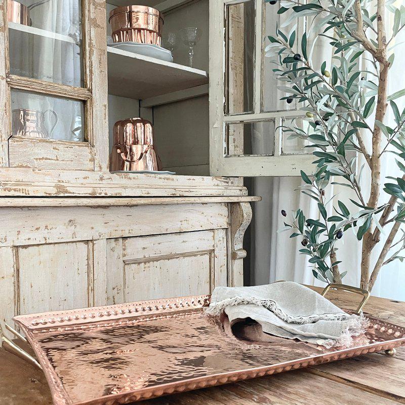 Coppermill Kitchen Vintage Inspired Copper Hand Hammered Large Tray