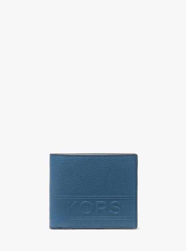 Michael Kors Hudson Pebbled Leather Billfold Wallet With Coin Pouch 1
