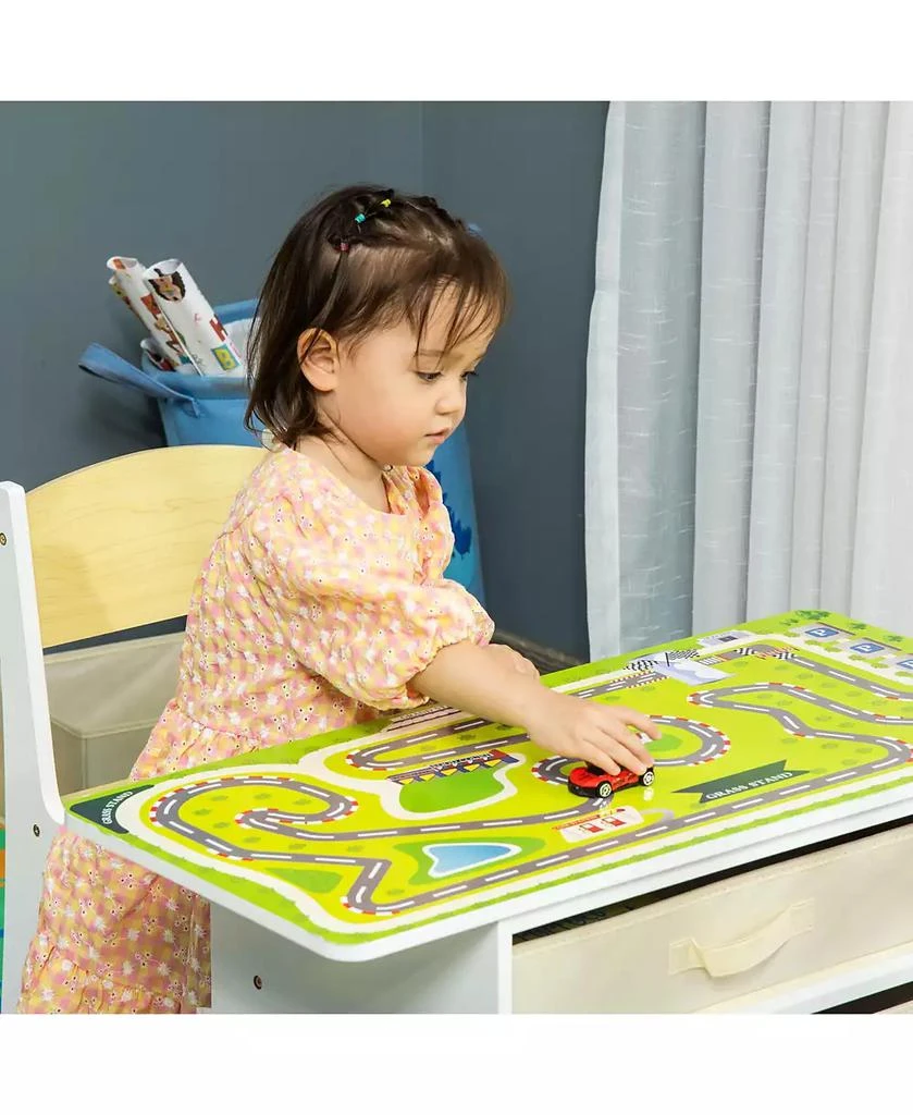 HONGGE 3 in 1 Kids Activity Table and Chair Set with Storage 8