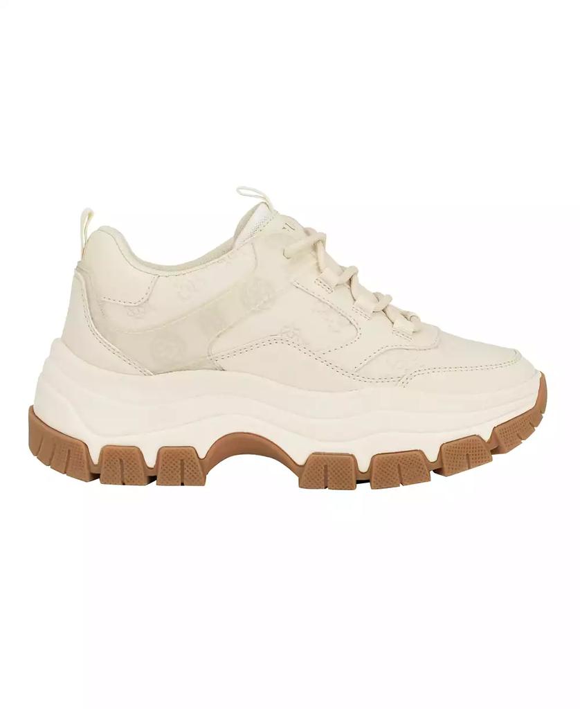 GUESS Women's Bisun Lugged Rubber Sole Lace Up Platform Sneakers