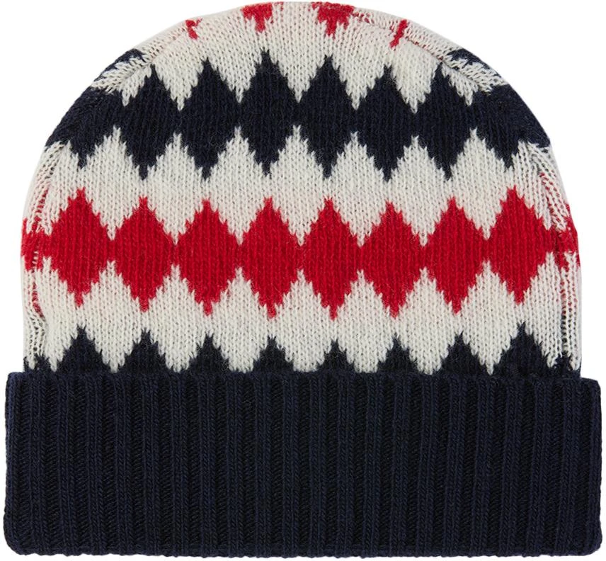 Moncler Baby Blue & Red Argyle Beanie 2