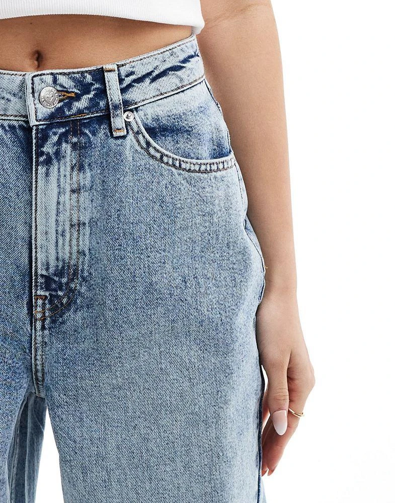 Miss Selfridge Miss Selfridge bow pocket baggy jean in acid wash 4