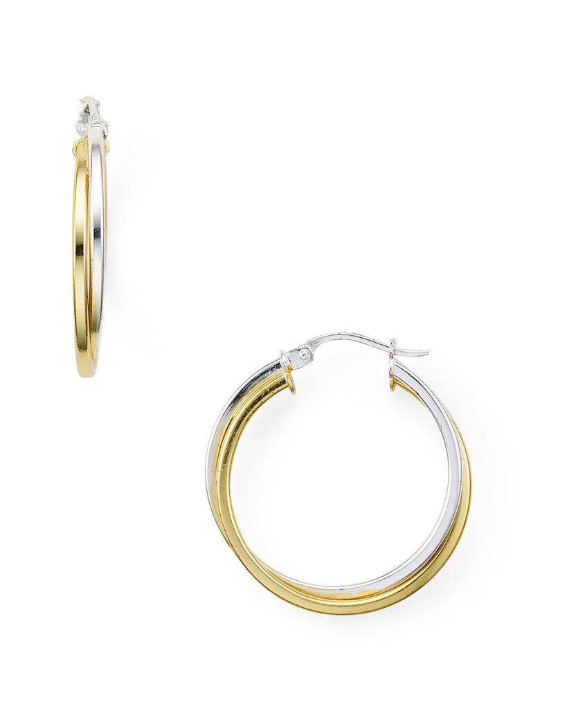 AQUA Double Tube Hoop Earrings in 18K Gold-Plated Sterling Silver and Sterling Silver - Exclusive 1