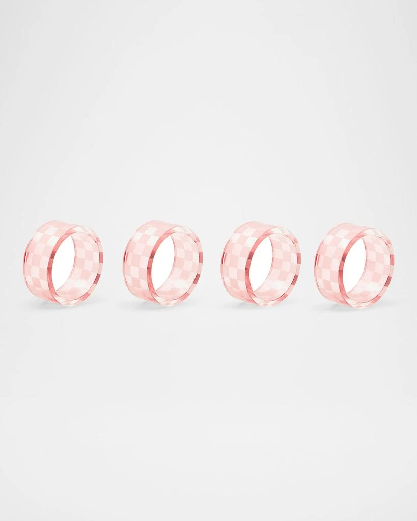 MacKenzie-Childs Pink Check Napkin Rings, Set of 4 1