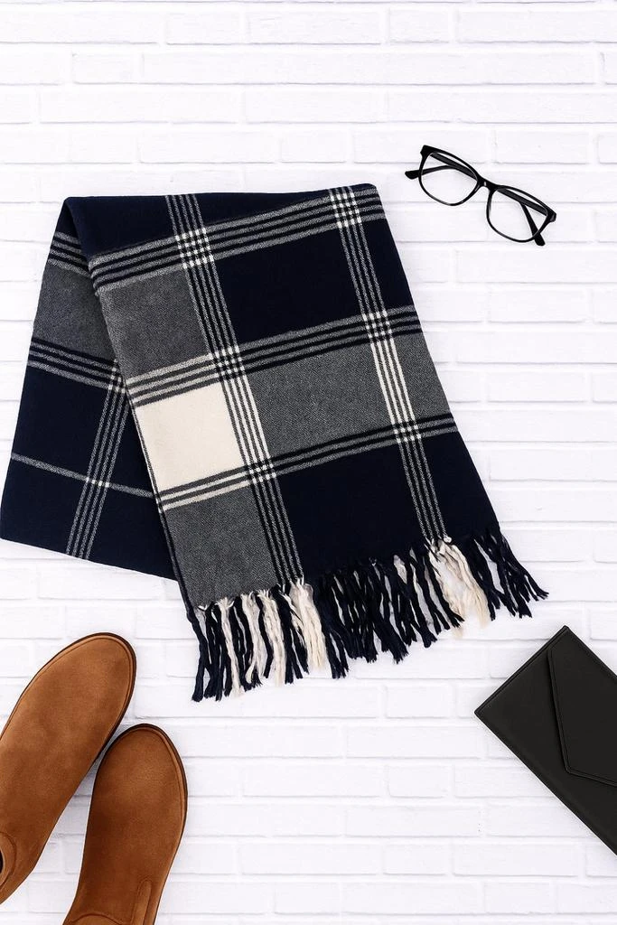 Leto Collection Leto Collection - Oversized Flannel Tassel Scarf