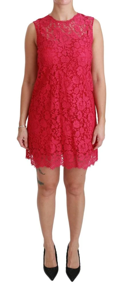 Dolce 
Gabbana Floral Lace Shift Gown Mini Women
s Dress