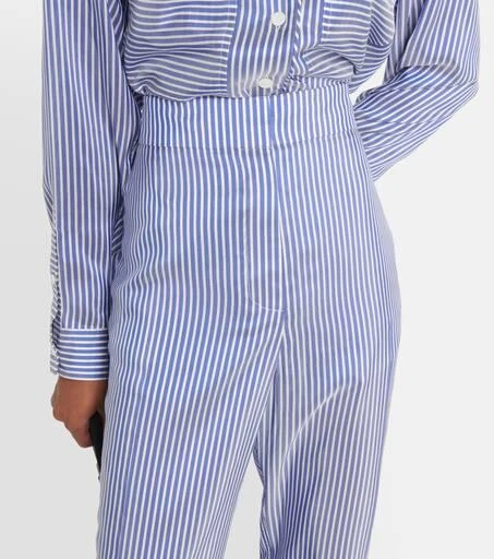 Burberry Striped high-rise silk wide-leg pants 4