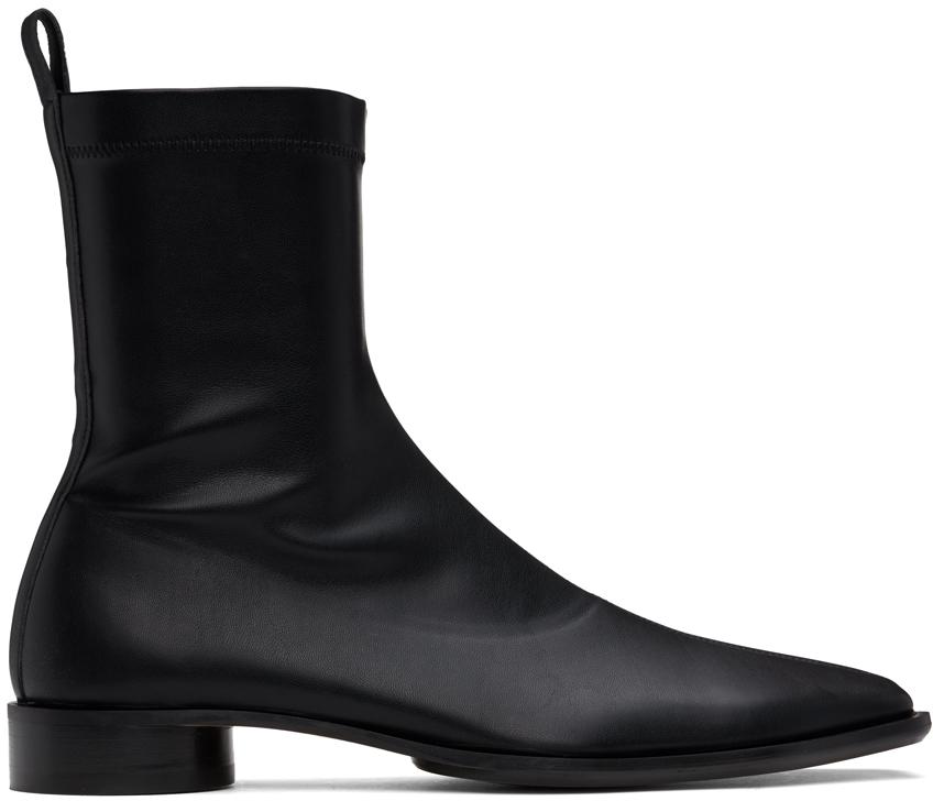 【美品】MM6 Maison Margiela/エムエム6 ANKLE BOOT Leather and suede ankle boots in black - MM 6 Maison