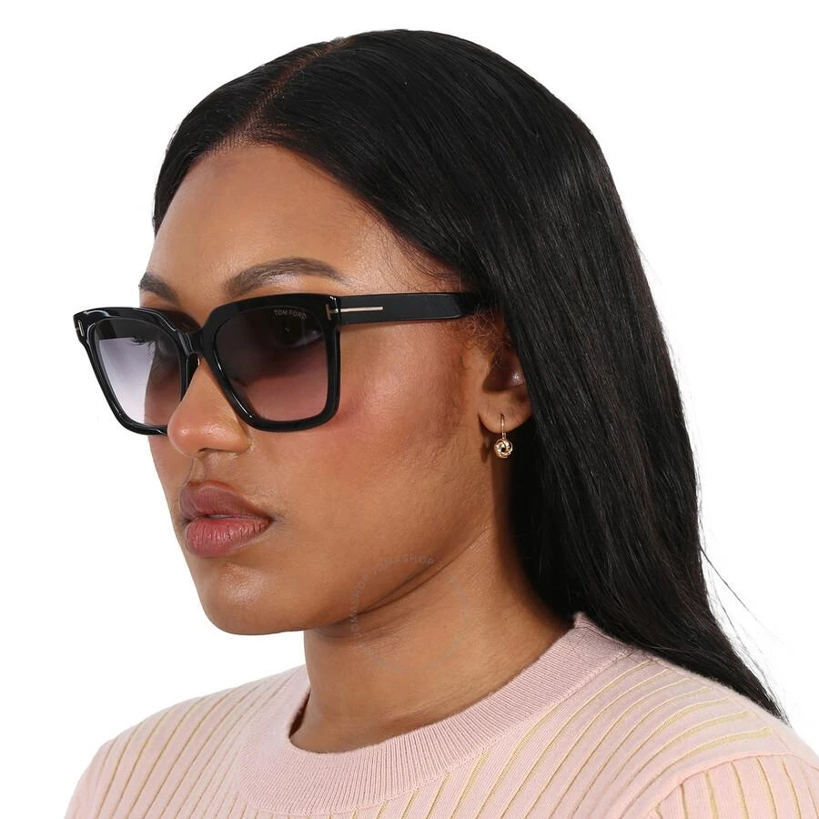 Selby Smoke Gradient Square Ladies Sunglasses FT0952 01B 55  display picture 2