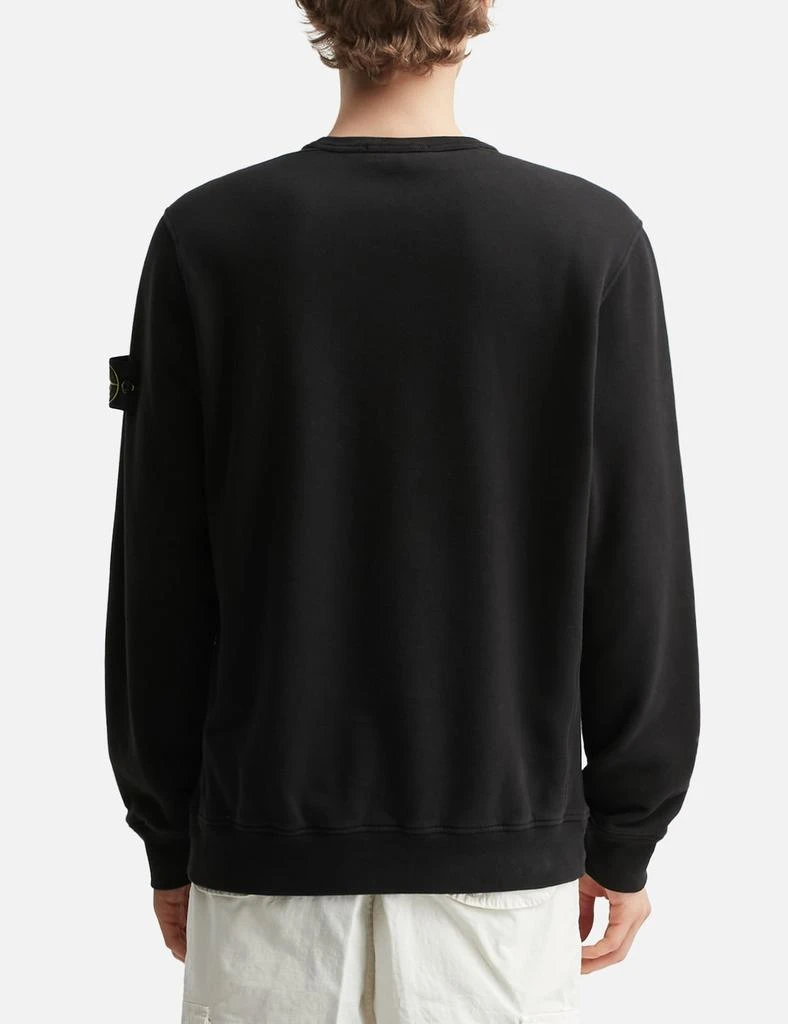 Stone Island Brushed Organic Cotton Fleece Sweatshirt With Ribbed Insert 4
