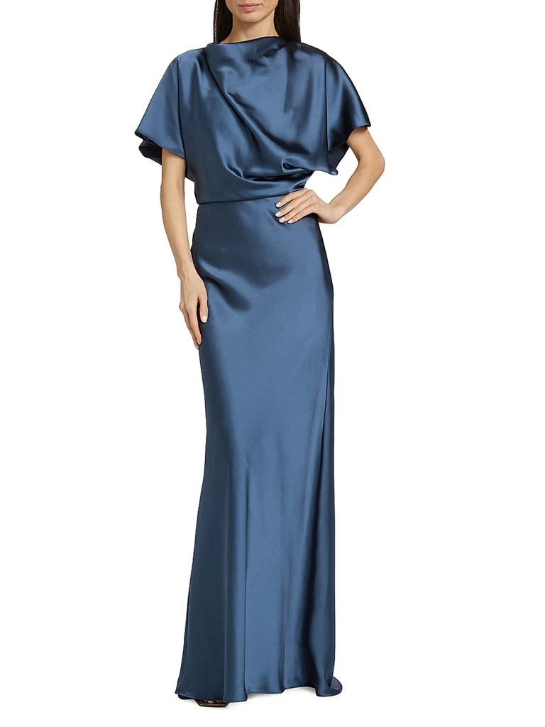 Amsale Draped Satin Gown 2