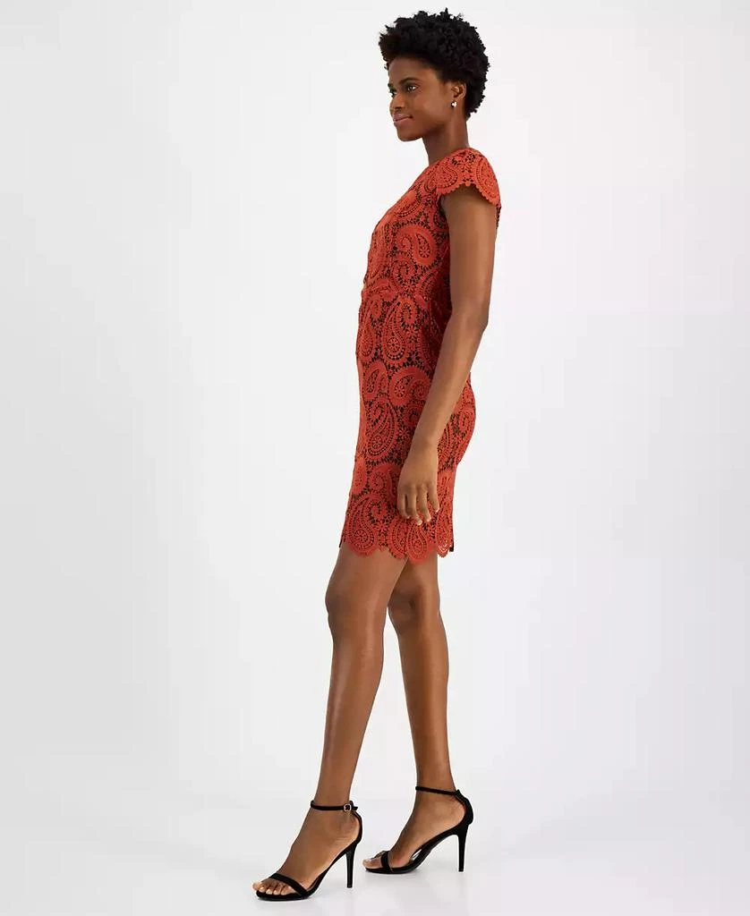 Tahari Women's Round-Neck Lace Short-Sleeve Sheath Dress 3