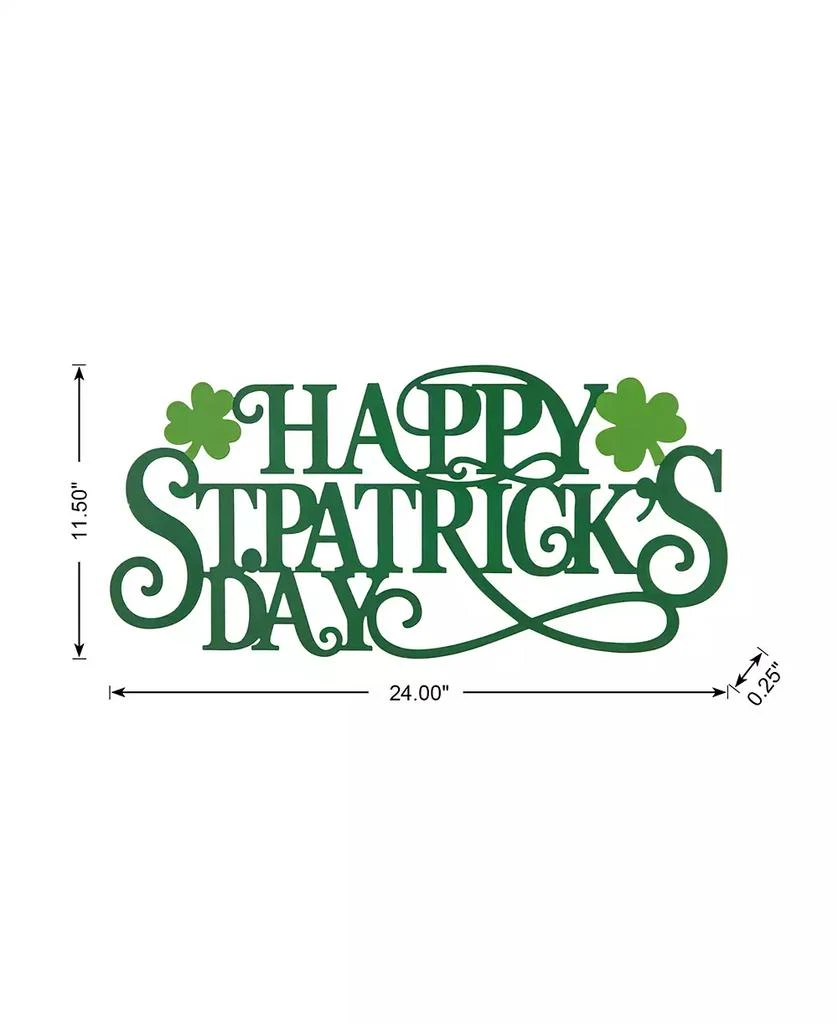 Glitzhome 24" L Metal "Happy St. Patrick
s Day" Wall Decor 3