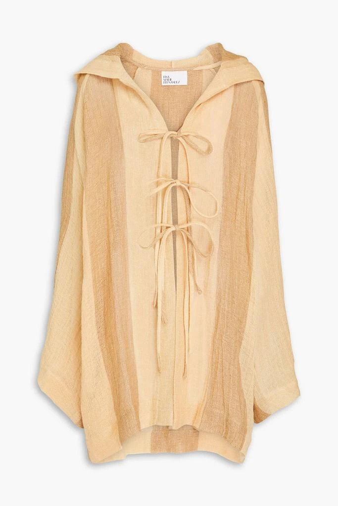 LISA MARIE FERNANDEZ Linen-blend hooded cape 1