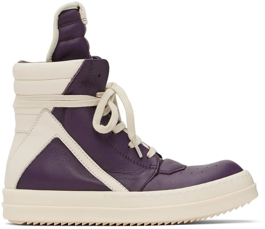 Rick Owens Kids Purple & Off-White Geobasket Sneakers 1