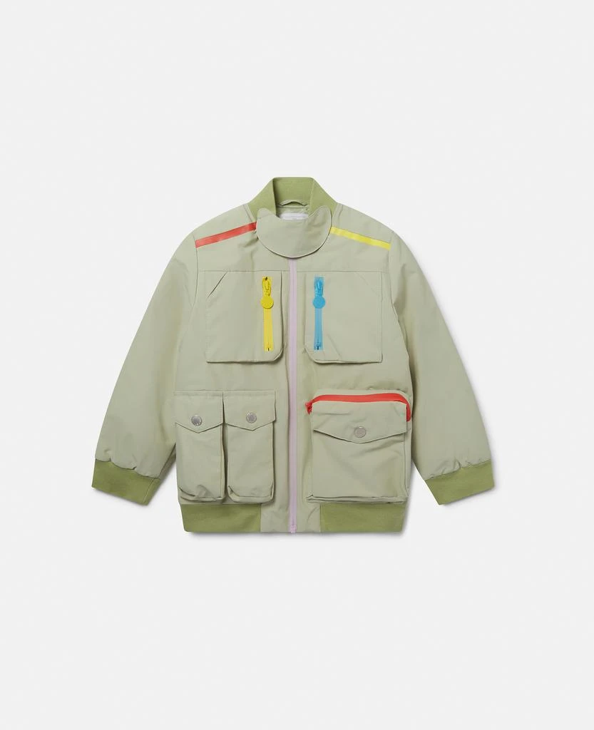 Stella McCartney Stella McCartney - Multi-Pocket High-Neck Jacket, Woman, Green, Size: 4 1