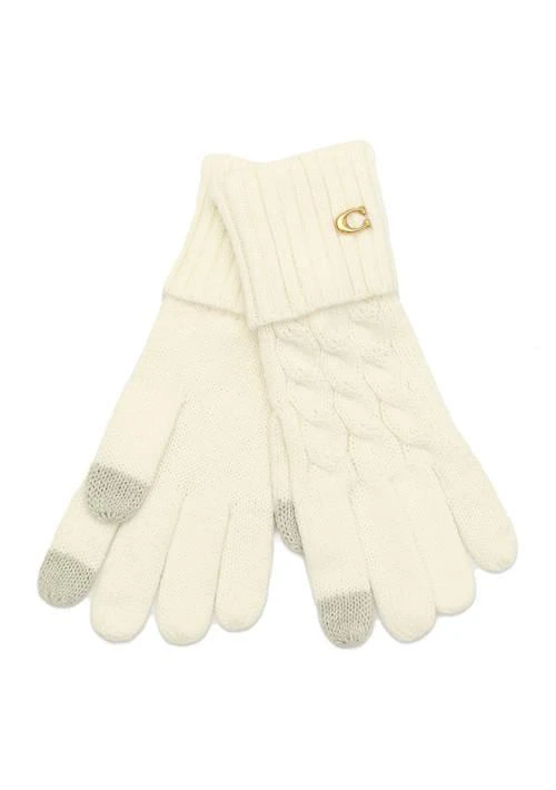 Coach Cable Knit Gloves 1