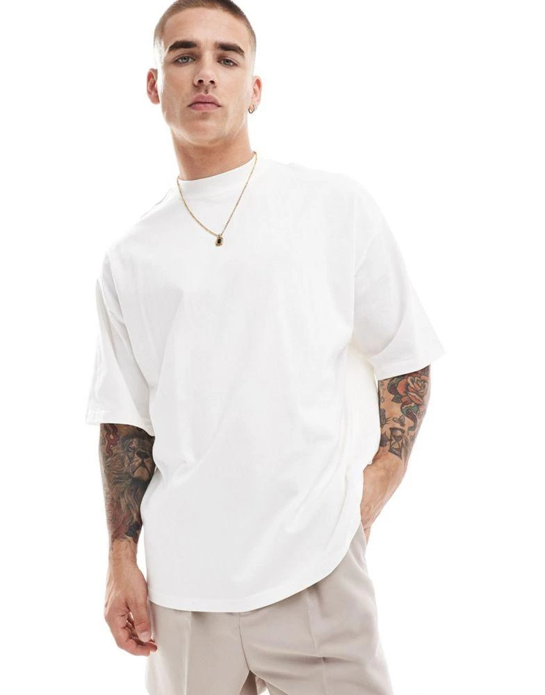 River Island River Island oversized studio t-shirt in ecru 4