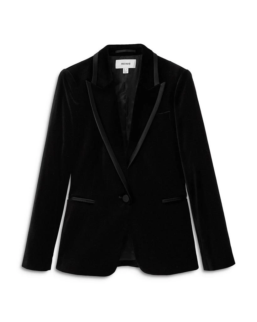 REISS Parisa Velvet Single Breasted Suit Blazer 6