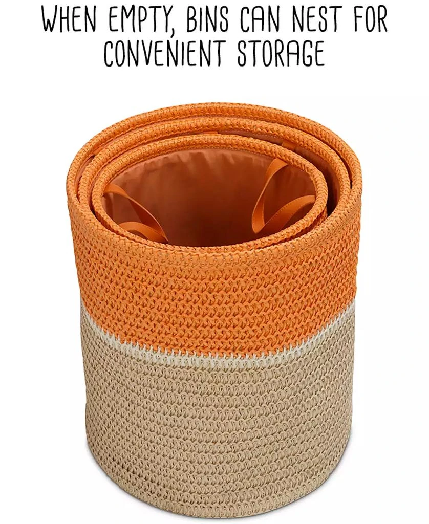 Honey Can Do Paper Straw Nesting Baskets with Handles, Set of 3 11